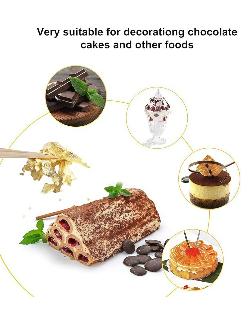 ورق الذهب لتزيين الكيك، رقائق الذهب للطعام، تزيين رقائق الذهب، ديكور الخبز، رقائق الذهب، ديكور الشوكولاتة، أوراق أوراق الذهب للطهي، تزيين الحلوى، الحرف اليدوية، المكياج (4 قطع) - Image 2